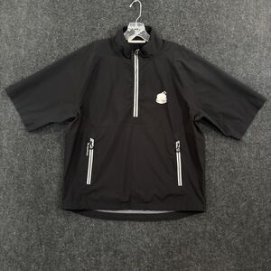 Zero Restriction Wind Shirt Mens Medium Black 1/2 Zip Golf Short Sleeve Pullover